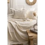Şaheser Home Collection Italo Jakarlı Yatak Örtüsü Seti, Klasik Dokulu, %100 Pamuk Jakarlı Kumaş, 3 Parça Yatak odası takımı - Ekru - 240 x 260 cm