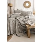 Şaheser Home Collection Italo Jakarlı Yatak Örtüsü Seti, Klasik Dokulu, %100 Pamuk Jakarlı Kumaş, 3 Parça Yatak odası takımı - Vizon - 240 x 260 cm