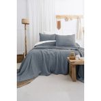 Şaheser Home Collection Janna Jakarlı Yatak Örtüsü Seti, Yumuşak Dokulu, %100 Pamuk Jakarlı Kumaş, 3 Parça Yatak odası seti - Mavi - 240 x 260 cm
