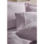 Şaheser Home Collection Jasmin Jakarlı Nevresim Takımı, %100 Pamuk Dantel Detaylı, Jakarlı Dokuma, Pamuklu Nevresim Seti - Mor - 200 x 220 cm