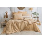Şaheser Home Collection Müslin Nevresim Takımı Çift Kişilik 6 Parça | Ipliği Boyalı %100 Pamuk - Koyu Bej - 200 x 220 cm