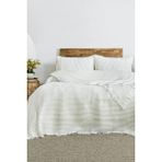 Şaheser Home Collection Norah Jakarlı Waffle Pike Takımı – %100 Pamuk, Çift Kişilik Doğal Dokulu Yatak Örtüsü - Krem