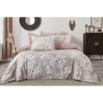 Şaheser Home Collection Romantica Çiçek Desenli %100 Pamuk Saten Nevresim Takımı 300 Tc Çift Kişilik - Pudra - 200 x 220 cm