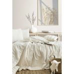 Şaheser Home Collection Salve %100 Pamuklu Çift Kişilik Jakarlı Nevresim Takımı - Krem - 200 x 220 cm
