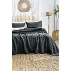 Şaheser Home Collection Silvia Jakarlı Yatak Örtüsü Seti, %100 Pamuk Jakarlı Kumaş, Nefes Alabilir, 3 Parça Yatak Örtü Seti - Antrasit - 240 x 260 cm