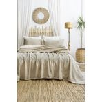 Şaheser Home Collection Silvia Jakarlı Yatak Örtüsü Seti, %100 Pamuk Jakarlı Kumaş, Nefes Alabilir, 3 Parça Yatak Örtü Seti - Bej - 240 x 260 cm