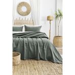 Şaheser Home Collection Silvia Jakarlı Yatak Örtüsü Seti, %100 Pamuk Jakarlı Kumaş, Nefes Alabilir, 3 Parça Yatak Örtü Seti - Yeşil - 240 x 260 cm