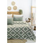 Şaheser Home Collection Sonia Müslin Yatak Örtüsü Seti, %100 Pamuk, 7 Katlı Jakarlı Dokuma, Müslin Içi Dolgulu Battaniye - Yeşil - 240 x 260 cm