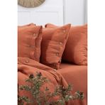 Şaheser Home Collection Vetro Müslin Nevresim Takımı, Düğmeli Tasarımlı, %100 Pamuk Müslin Kumaş, 6 Parça Yatak Odası Seti - Kiremit - 200 x 220 cm