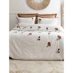 Şaheser Home Collection Zaira Nakışlı Nevresim Takımı – Rustik Çiçek Nakışlı, %100 Pamuklu, 6'lı Çift Kişilik Nevresim Seti - Bej - 200 x 220 cm