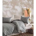 Şaheser Mina Çift Kişilik Nakışlı Nevresim Takımı - 200 x 220 cm - Gri
