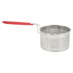 Sahgsa Fritöz sepeti, yuvarlak, 304 paslanmaz çelik kızartma sepeti, patates kızartması, soğan halkaları, tavuk makarnası için saplı (küçük 16 cm)