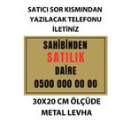 Sahibinden Satılık Levha Altın Metal 20X30 Cm Kişiye Özel Telefon Numaralı