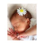 Sahici Anne Beyaz Papatya Saçsız Bebek Tokası 4cm