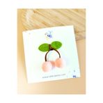 Sahici Anne Kiraz Ponpon Saçsız Bebek Tokası ,5cm - Somon