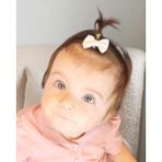 Sahici Anne Mini Fiyonk Saçsız Bebek Tokası 3cmseyrek Saçlı Bebeklere Özel Toka - Krem