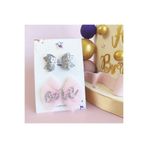 Sahici Anne One 1yaş Saçsız Bebek Tokası , 7cm- Pembe Gümüş Doğum Günü Tokası