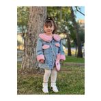 Sahil Collection Çanta Hediyeli Içi Kürklü Kız Çocuk Kot Mont