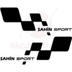 Şahin Için Uyumlu Aksesuar Oto Yan Sport Kapı Altı Sticker Sag-Sol Set Siyah 30*11 cm - Standart