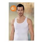 Şahinler 6'lı Geniş Askılı Penye Atlet, 3XL, 002, Beyaz, Erkek
