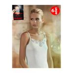 Şahinler 75 MB006 6 Adet Ribana Ip Askılı Güpür Yaka Bayan Atlet Beyaz Mb006