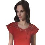 Şahinler B349 Nakışlı Sıfır Kol Kırmızı Kadın Atlet