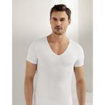 Şahinler Beyaz Kısa Kollu V Yaka Likralı Süprem Atlet Erkekler İçin %95 Pamuk %5 Elastane - XL