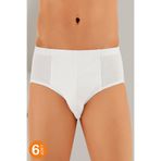 Şahinler Erkek Beyaz 6'lı Paket%100 Pamuk Slip Külot, L Beden