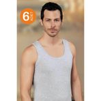 Şahinler Erkek Gri 6'lı Paket Pamuklu Atlet ME005, XL
