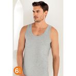 Şahinler Erkek Gri Atlet, 6'lı Paket, S Beden