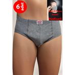 Şahinler Gri Erkek Slip Külot,%100 Pamuk, 2XL Beden, 6'lı Paket