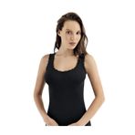 Şahinler Kadın Geniş Askılı Dantelli Ribana Atlet, Siyah, 2XL Beden