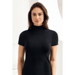 Şahinler Kadın Kısa Kollu Balıkçı Yaka Vücudu Saran Body 1035 - Siyah - 2XL