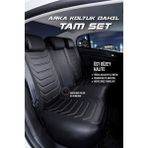Şahinler Kuruyemiş Dacia Sandero Stepway Uyumlu Lüx Deri Oto Koltuk Kılıfı Ön Arka Takım Sports Model Siyah Beyaz - Siyah - Beyaz