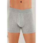 Şahinler Likralı Yazılı Torbalı Boxer, L, ME031-GR, Gri, erkek