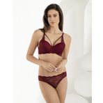 Şahinler MB12600-D Bordo Dantelli Destekli Balenli Kadın Sütyen
