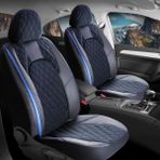Şahinler Oto Aksesuar fiat Egea Sedan Uyumlu Yarı Deri Oto Koltuk Kılıfı Ön Arka Set Chester Serisi Siyah Mavi Şhn - Siyah - Mavi