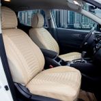 Şahinler Oto Aksesuar mazda 3.23 Uyumlu Deri Oto Koltuk Kılıfı Ön Arka Takım Giydirme Tip Bej Exclusıve Model