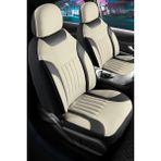 Şahinler Oto Aksesuar Peugeot E-308 Tay Tüyü Oto Koltuk Kılıfı Fermuarlı Ön Arka Set Bej Edition
