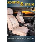 Şahinler Oto Aksesuar Skoda Rapid Deri Oto Koltuk Kılıfı Ön Arka Set Bej Elit Model Şhn