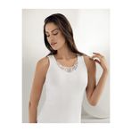 Şahinler TMB011 Beyaz Geniş Askılı Önü Güpürlü Ribana Kadın Atlet