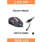 Şahnet 8733-3d Işıklı Kablolu Oyuncu Mouse - 1200dpi Siyah