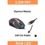 Şahnet 8733-3D Işıklı Kablolu Oyuncu Mouse - 1200Dpı