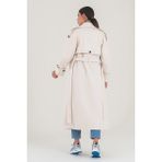 Sahra Afra Sahraafraoffical Creed Kadın Oversize Astarlı Trençkot - Ekru - 38