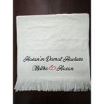 Sahra Çeyiz Nakış Kişiye Özel Isim Işlemeli Kadife Etamin Söz Havlusu - 50 x 90 cm - Siyah - Kırmızı
