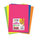 Sahra Fosforlu Fon Kartonu 50X70 Karışık Renk Rulo Şeklinde Tekli 4 Adet - Çok Renkli