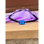 Sahra Gümüş Mavi Iki Delikli Midyat Süryani Nazar Boncuğu