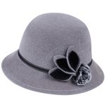 Sahte Kürklü Vintage Kova Şapka: Zarif Ponponlu Sıcak Retro Cloche Şapka - Yetişkin Kadın ve Kız Moda Dış Mekan Şapkaları, Gri169, One Size
