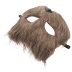 Sahte tüylü maske, halween hayvan maskesi, maskeli balo, tilki maskesi, kostüm, göz maskesi, , karnaval, parti aksesuarı, açık kahverengi