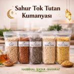 Sahur Tok Tutan Kumanyası | Hasbihal Aktar Baharat – Doğal Açık Ürün (Baldo Pirinç, Pilavlık Bulgur, Chia Tohumu, Keten Tohumu, Yulaf) - 1 Adet